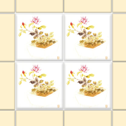 Fliesenaufkleber Wand Floral | quadratisch – Bild 3