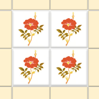 Fliesenaufkleber Wand Floral | quadratisch – Bild 2
