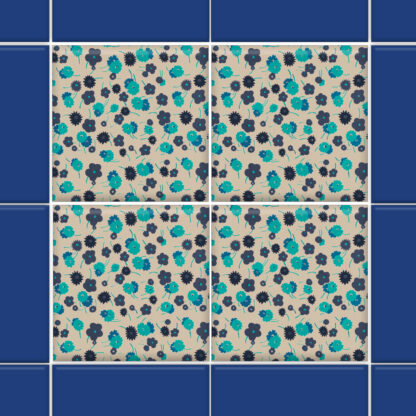 Fliesenaufkleber Wand Floral | quadratisch – Bild 2