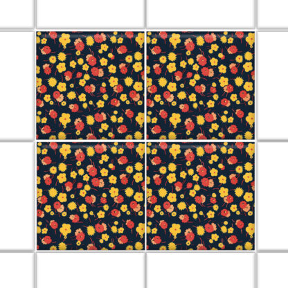 Fliesenaufkleber Wand Floral | quadratisch – Bild 3