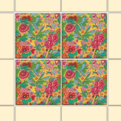 Fliesenaufkleber Wand Floral | quadratisch – Bild 3