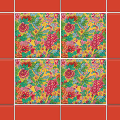 Fliesenaufkleber Wand Floral | quadratisch – Bild 4