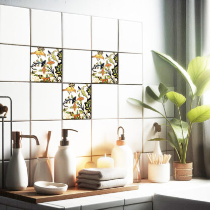 Fliesenaufkleber Wand Floral | quadratisch – Bild 2
