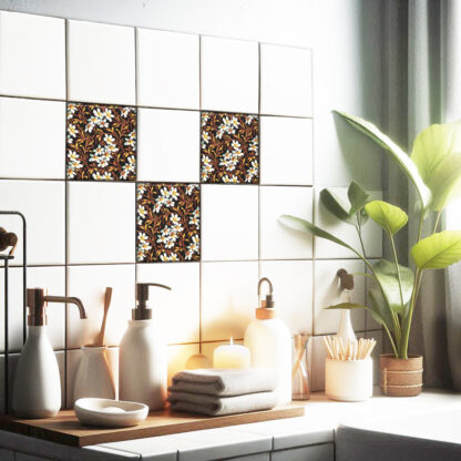 Fliesenaufkleber Wand Floral | quadratisch – Bild 2