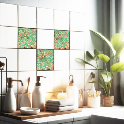 Fliesenaufkleber Wand Floral | quadratisch – Bild 2