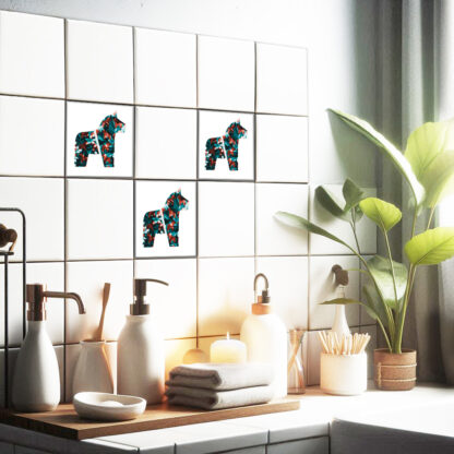 Fliesenaufkleber Wand schwedisches Dalapferd | quadratisch – Bild 2