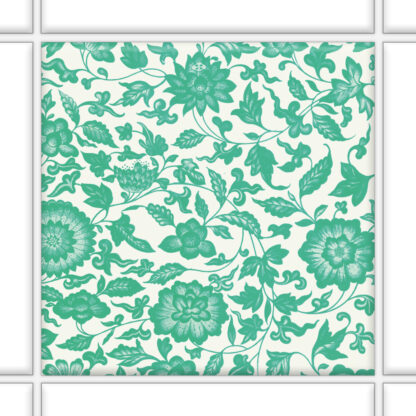 Fliesenaufkleber Wand Floral | quadratisch