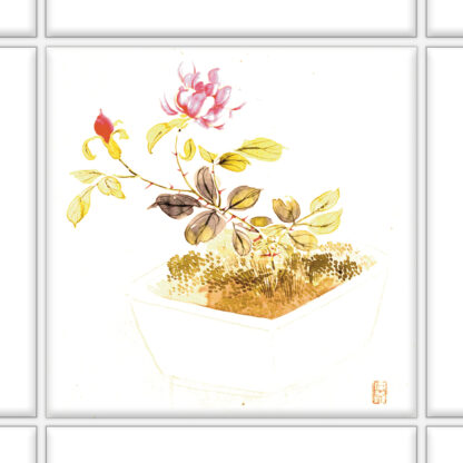 Fliesenaufkleber Wand Floral | quadratisch