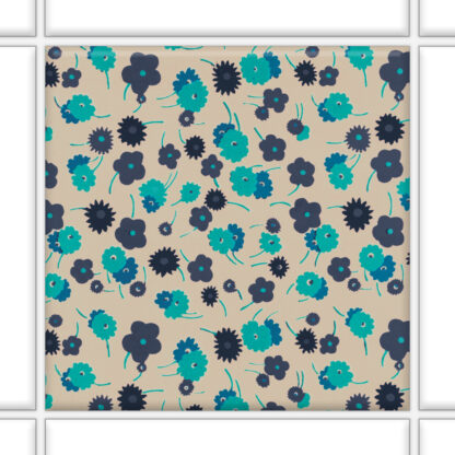 Fliesenaufkleber Wand Floral | quadratisch