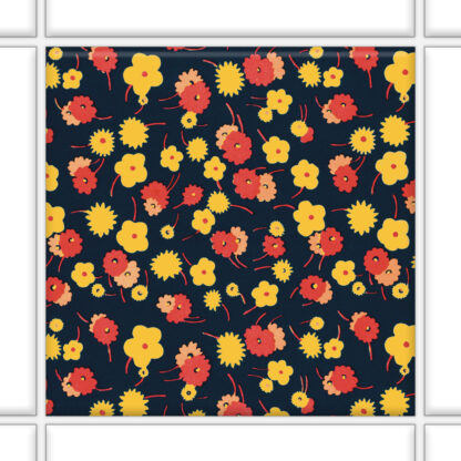 Fliesenaufkleber Wand Floral | quadratisch