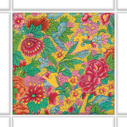 Fliesenaufkleber Wand Floral | quadratisch