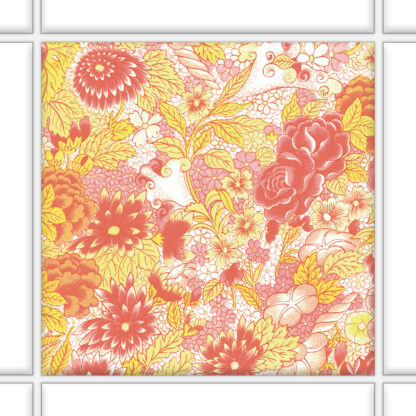 Fliesenaufkleber Wand Floral | quadratisch